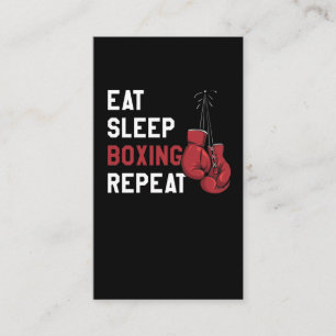 Cool Sports Eat Sleep Boxing Repeat Business Card