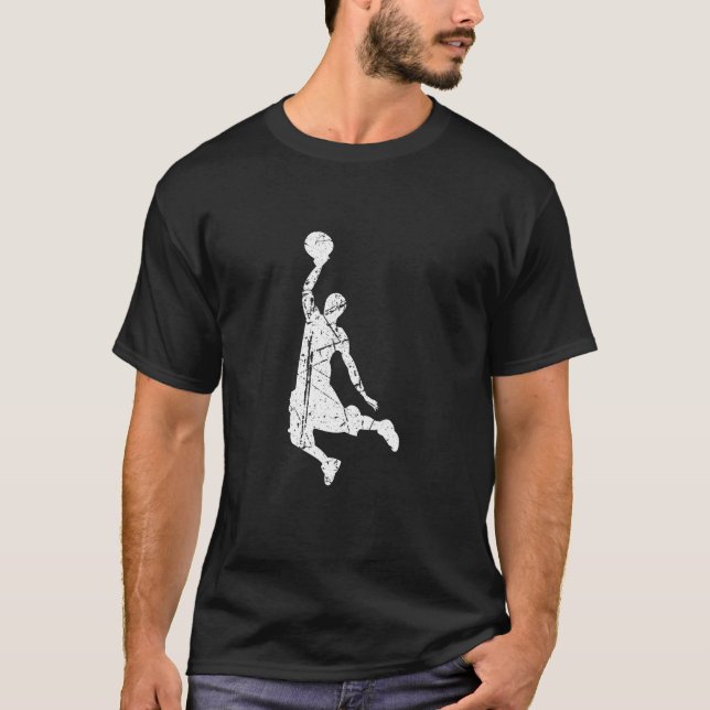 Cool Sports Lover Basketball Player Dunk Team Coac T-Shirt (Front)