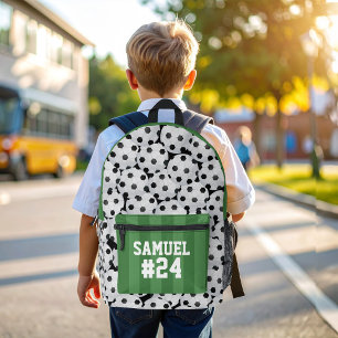 Cool Sports Soccer Field Personalized Number Printed Backpack