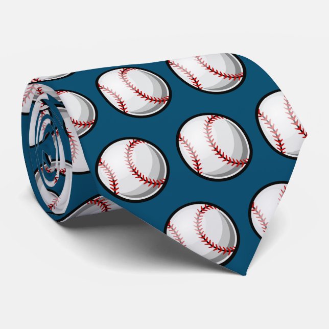 Cool sports tiled Baseball sports tiled pattern Tie (Rolled)