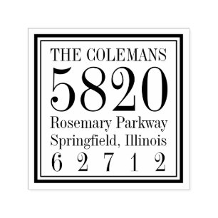Cool Square Personalized Rubber Stamp