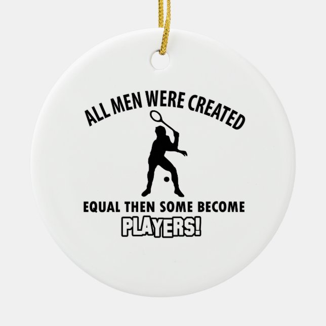 cool squash player design ceramic ornament (Front)