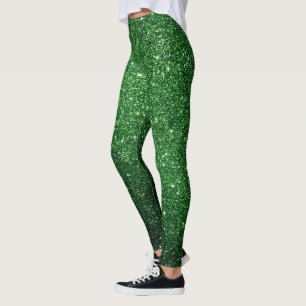 Cool St Patrick's day luck of Irish Green Glitter Leggings