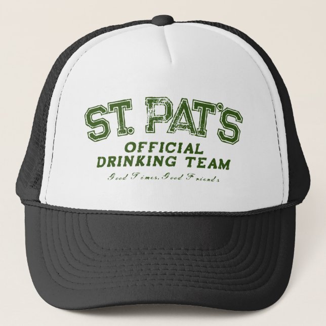 Cool St Patricks's Day drinking team trucker hat (Front)