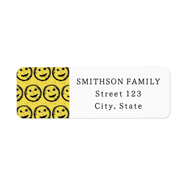 Cool Stained Happy Smiling face pattern yellow (Front)