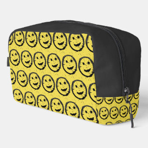 Cool Stained Happy Smiling face pattern yellow Dopp Kit
