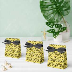 Cool Stained Happy Smiling face pattern yellow Favor Box