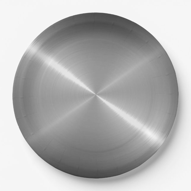 Cool Stainless Steel Metal #62 Paper Plate (Front)