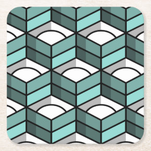 Cool Stair Stepping 3-Dimensional Pattern Square Paper Coaster