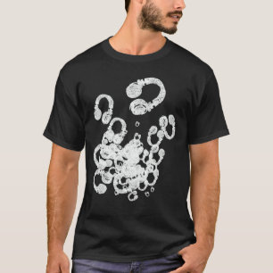 cool stamp of white DJs headphones T-Shirt