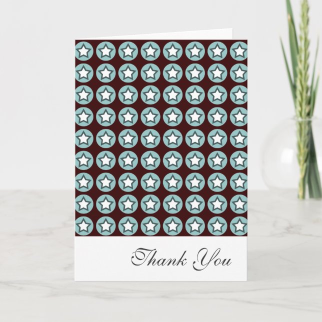 Cool Star and Circles Thank You Card (Front)