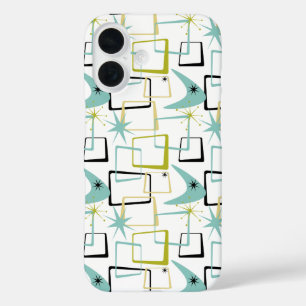 Cool Starburst Boomerang Squares Mid-century iPhone 16 Case