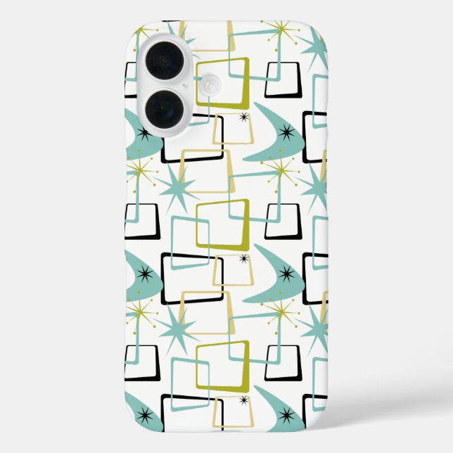 Cool Starburst Boomerang Squares Mid-century Case-Mate iPhone Case (Back)