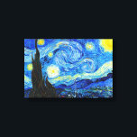 Cool Starry Night Vincent Van Gogh painting Canvas Print<br><div class="desc">Starry Night by Vincent Van Gogh painting cool old master masterpiece art fine retored impressionism pain painting vibrant saturated colour beautiful nice quality high resolution landscape scenery art post decoration</div>