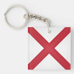 Cool State Of Alabama Flag Keychain