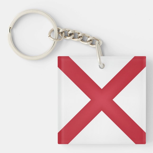 Cool State Of Alabama Flag Keychain (Front)
