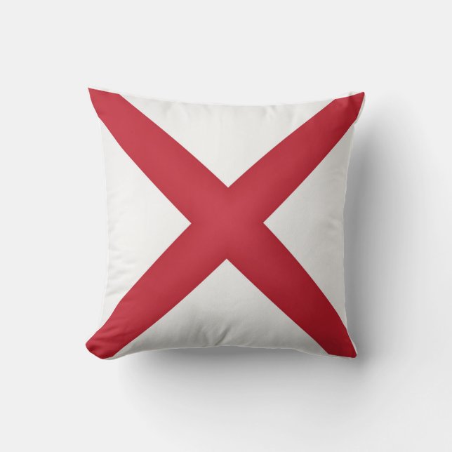Cool State Of Alabama Flag Throw Pillow (Front)