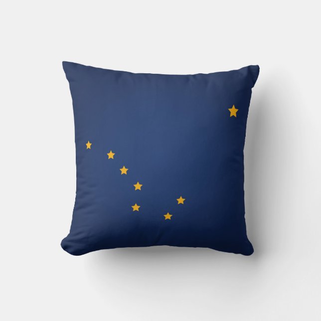 Cool State Of Alaska Flag Throw Pillow (Front)