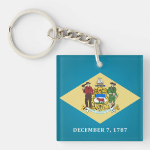 Cool State Of Delaware Flag Keychain