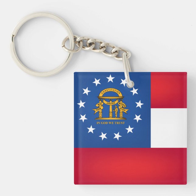 Cool State Of Georgia Flag Keychain (Front)