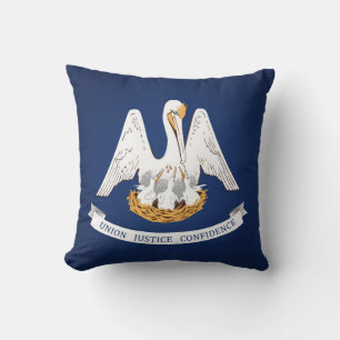 Cool State Of Louisiana Flag Throw Pillow