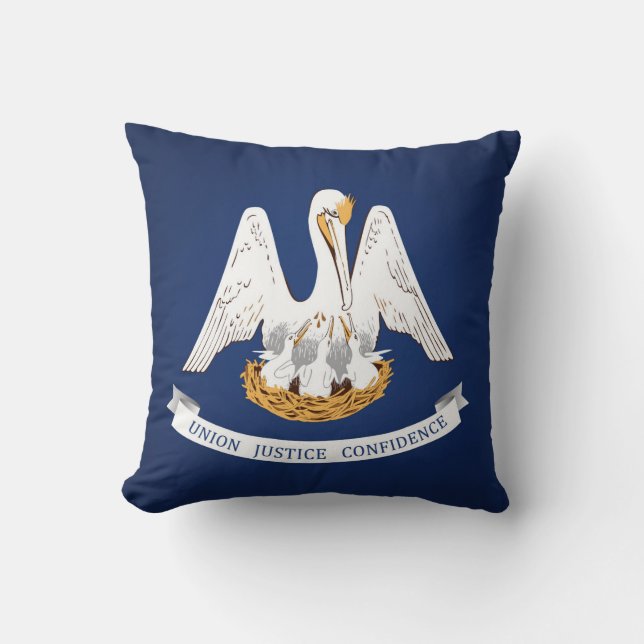 Cool State Of Louisiana Flag Throw Pillow (Front)
