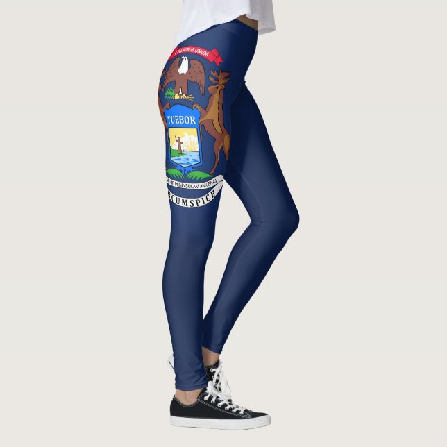 Cool State Of Michigan Flag Fashion Leggings (Right)