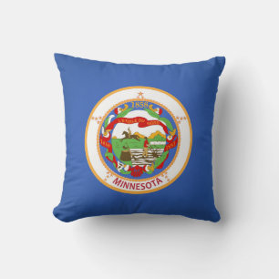 Cool State Of Minnesota Flag Throw Pillow