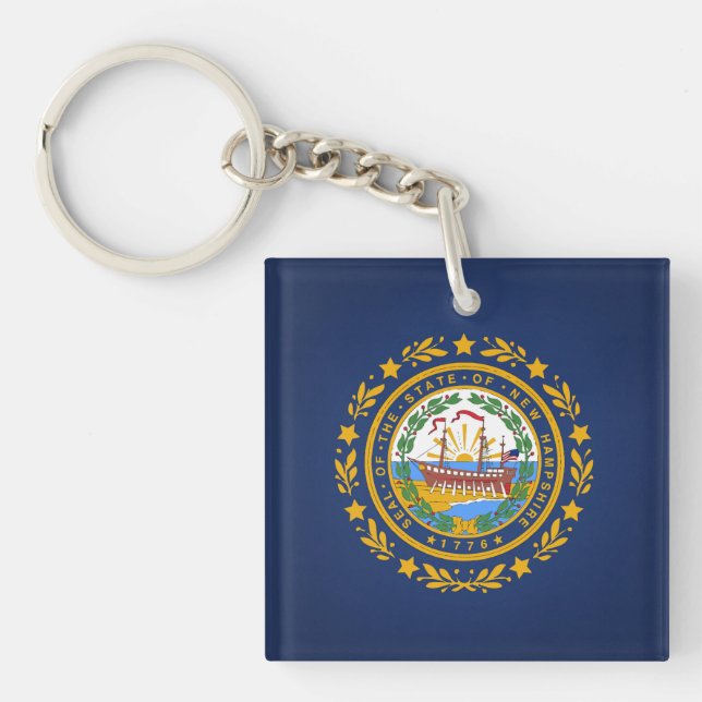 Cool State Of New Hampshire Flag Keychain (Front)