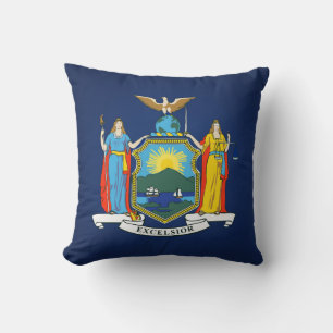 Cool State Of New York Flag Throw Pillow