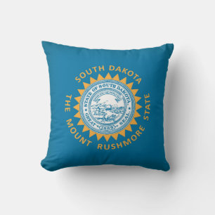 Cool State Of South Dakota Flag Throw Pillow