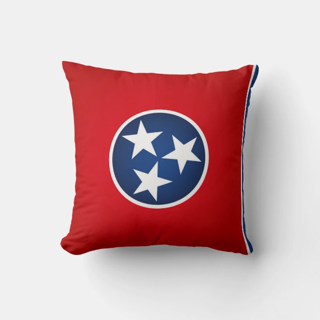 Cool State Of Tennessee Flag Throw Pillow (Front)