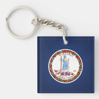 Cool State Of Virginia Flag Keychain