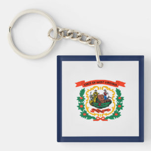 Cool State Of West Virginia Flag Keychain