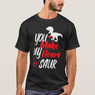 Cool Statement Valentine's Day Heart In Love Dinos T-Shirt