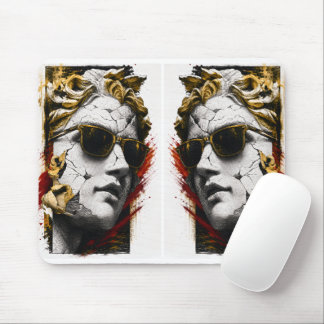 Cool Statue with Sunglasses – Ancient Wisdom Moder Mouse Pad