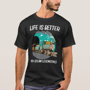 Cool Steam Locomotive For Men Women Railroad Train T-Shirt