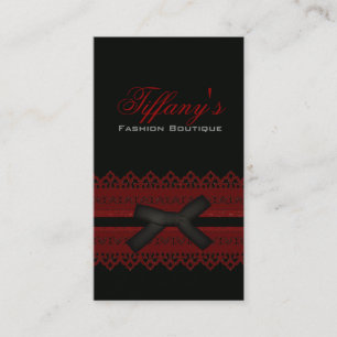 Cool Steampunk Gothic Red Lace Black bow Business Card