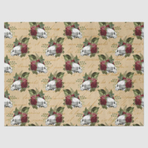 Cool steampunk skulls and flowers tissue paper