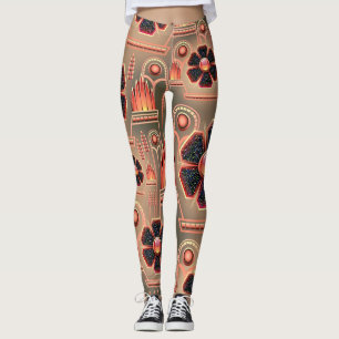 Cool Steampunk Type Pattern Leggings