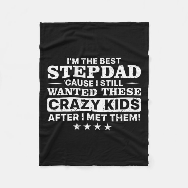 Cool Stepdad For Men Father Step Dad Parenthood St Fleece Blanket (Front)