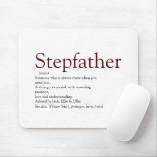 Cool Stepfather, Stepdad Definition Fun Grey Mouse Pad