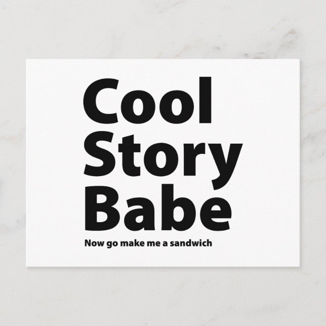 Cool Story Babe Postcard (Front)