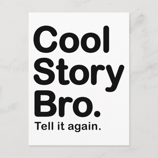 Cool Story Bro. Postcard (Front)