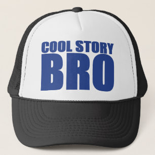 COOL STORY BRO TRUCKER HAT (BLACK & BLUE)