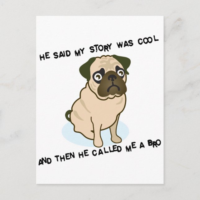 Cool Story Pug Postcard (Front)
