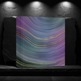 Cool Strata   Beautiful Blue Purple and Gold Agate Binder