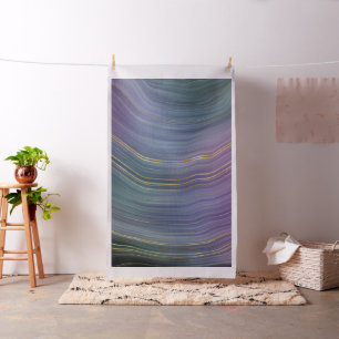 Cool Strata   Beautiful Blue Purple and Gold Agate Fabric