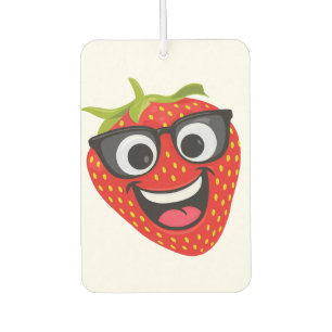 Cool Strawberry Character – Fun Kawaii Fruit Art Air Freshener