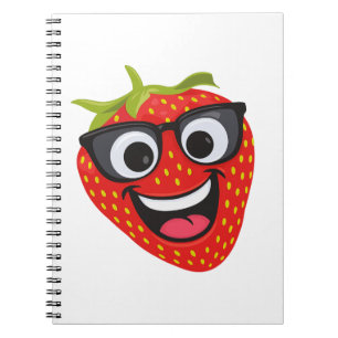 Cool Strawberry Character – Fun Kawaii Fruit Art Notebook